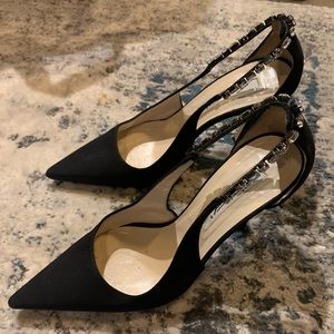 Brian Atwood Black Gemstone Pumps